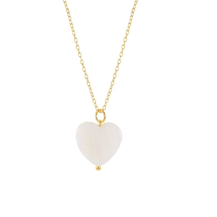 Creative Round Heart 925 Sterling Silver Freshwater Pearl Pendant Necklace for Women