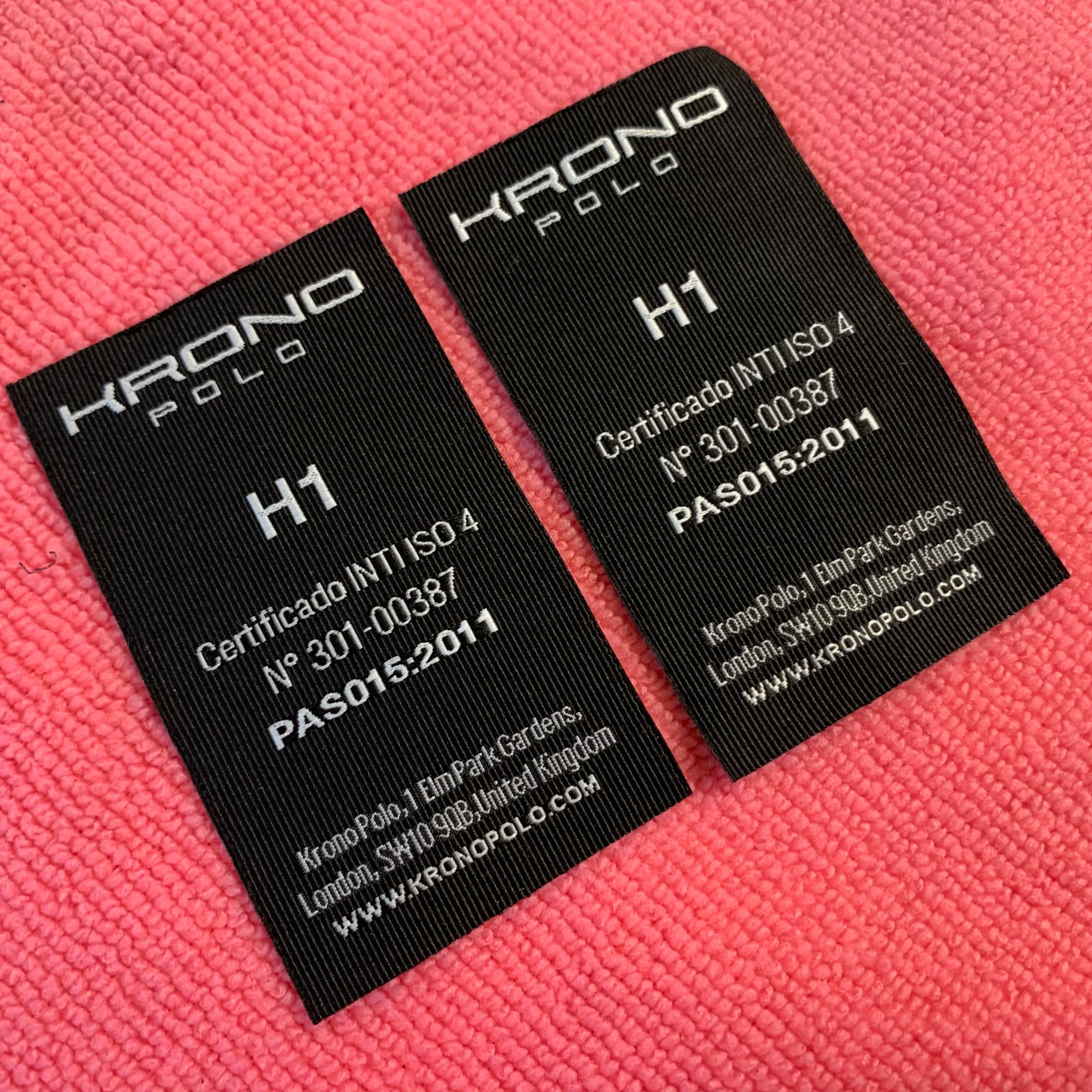 Perfect Handfeeling Textured Clothing Woven Label With Frameluxury Brand Damask Woven Label With Border