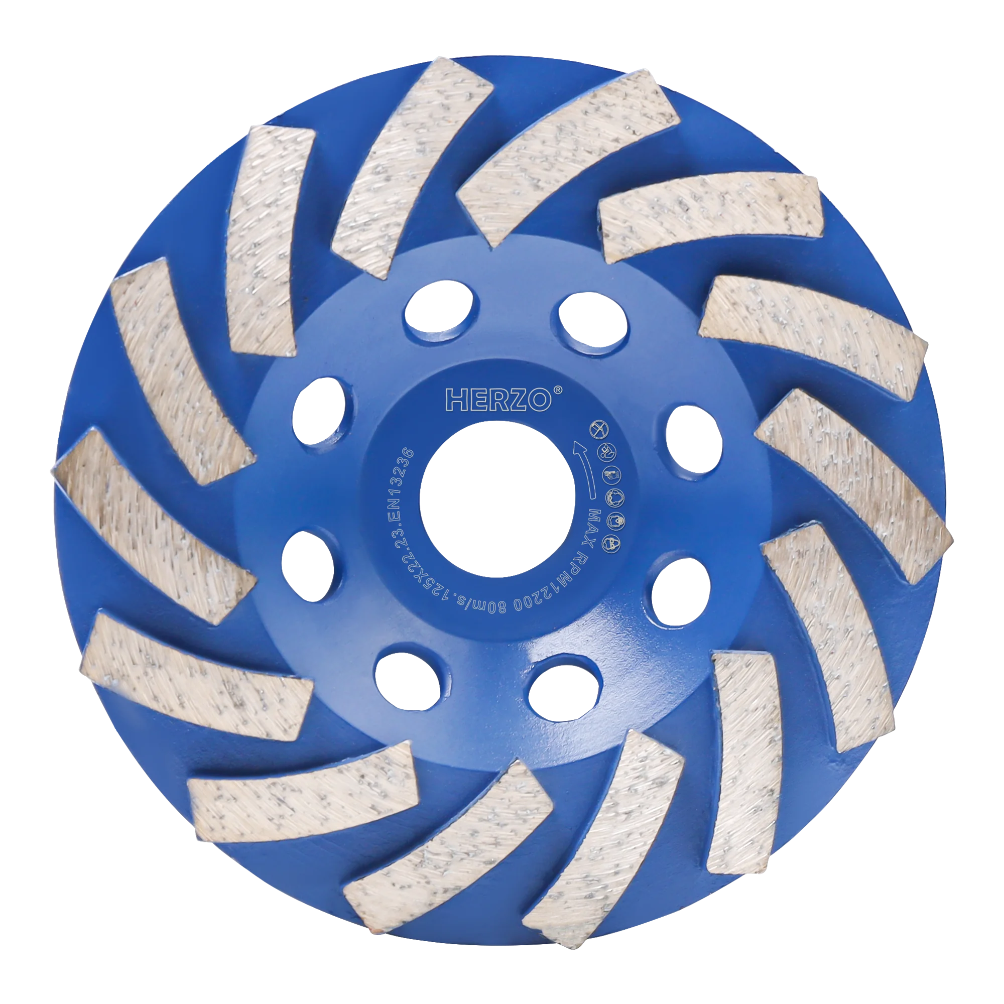 HERZO 125mm/5'' Diamond Angle Grinder Cup Wheel Abrasive Disc for Concrete Marble Floor Deburring and Grinding OEM Supported