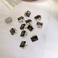 High-End Luxury 3D Stacked Diamond Nail Accessories Rectangular Dan Shaped High-Gloss Light Nail Rhinestones Decorations