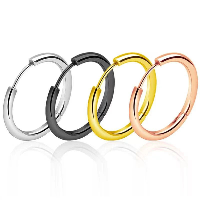 Wholesale Dainty PVD Gold Plated Stainless Steel Hoop Earrings for Women Fashionable Lightweight Jewelry Accessories for Gift