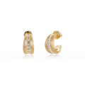 Aimgal Fine Jewelry Retro Hoop Earrings 18K Gold-Plated 925 Silver Italian Brushed Craftsmanship Luxury Wedding Gift