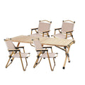 WOQI Foldable Camping Folding Table and Chair Set Portable Camping Table and Chair Outdoor Swimming Pool Barbecue Camping Use