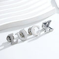 Silver Blank Alphabet Letter Initial Brooch Crafts Custom Metal Lapel Pin in Metal with Butterfly Plating Business Gift Modern