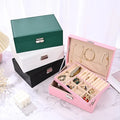 Wholesale Rectangle Double Layer Jewelry Box for Rings Earrings Necklaces Bracelets Modern Simple Style with Lock