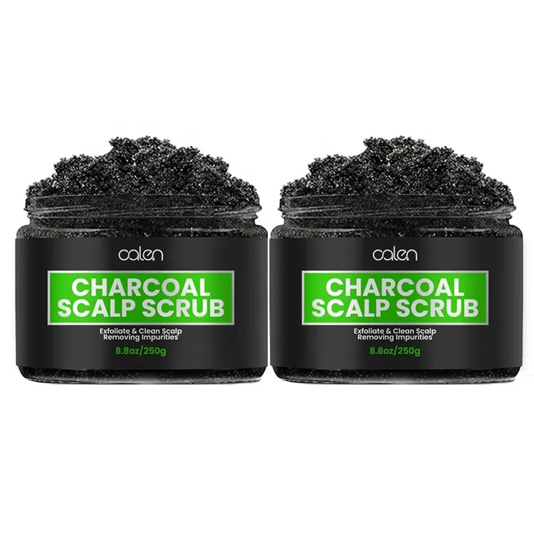 100% Pure Natural Exfoliating Hair Massager Scrub Hair Wash Charcoal Coconut Shampoo Scalp Scrub