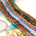CJ Wholesale  Multicolor Rondelle  Beads Size  Is 4/6/8mm  Glass Beads for Jewelry Market
