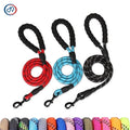 OKKPETS Hot Sale Heavy Duty Dog Accessories Hands Free Leash Colorful Reflective Nylon Rope Leash Pet Dog Leash