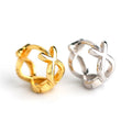 New Simple 925 Sterling Silver 18k Gold Plated Cross Infinity Hoop Earrings