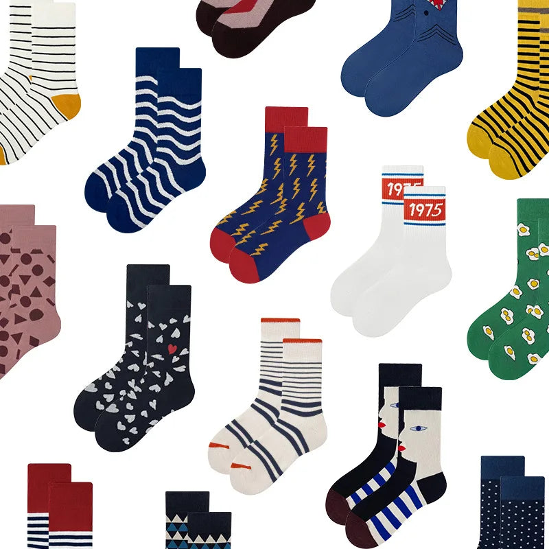Xianghui Crew Outdoor Funny Custom Mid-tube Socks Preppy High Stockings  Wear Thin Retro Fashion Couple Unisex Socks