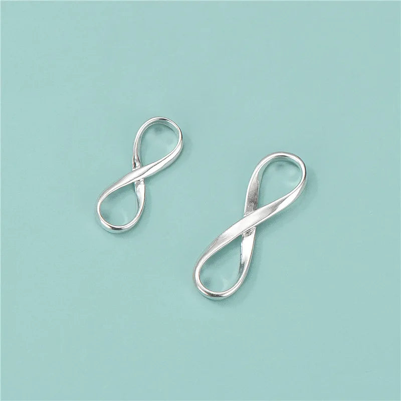 Wholesale 925 Sterling Silver Jewelry Findings Infinity Charms Pendant for DIY Bracelet Necklace Making