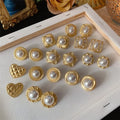 SP Wholesale Fashion Jewelry Bulk Mixed Lot Gold Plated Pearl Stud Women Earrings