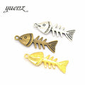 YuenZ 3 Color Antique Sliver Animal Fish Charm DIY Metal Charms for Jewelry Making 26*12mm D708