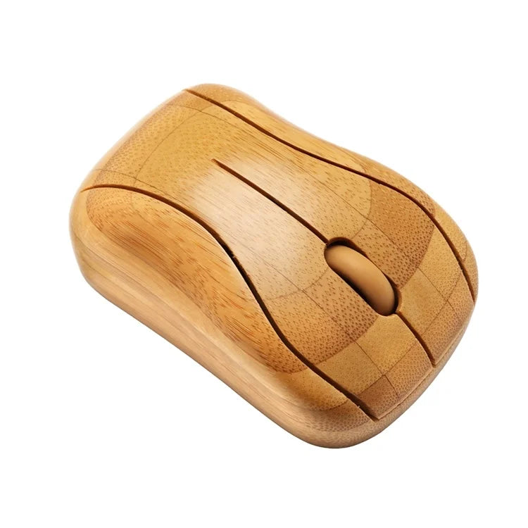 Custom Wireless USB Mini Battery Rechargeable Mouse Hand Make Bamboo Wood Optical Computer Laptop Mouse