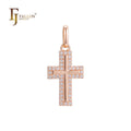 FJ Fallon Fashion Jewelry Latin Cross Pendant Plated in Rose Gold Brass Based