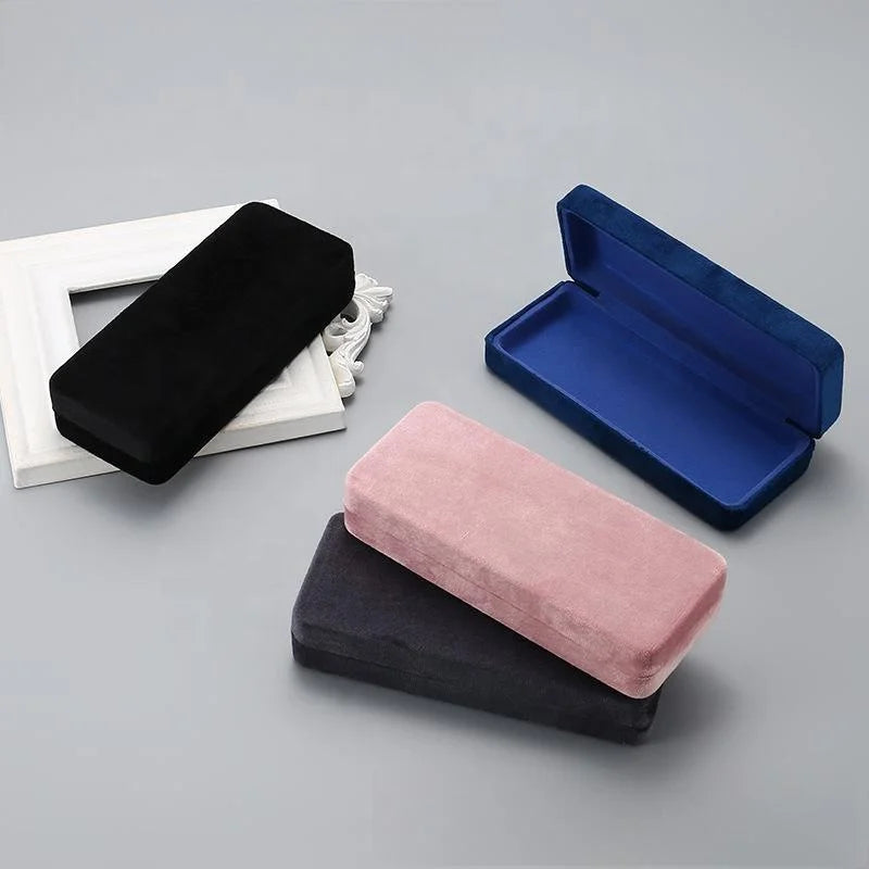 Fashion Customized Sunglasses Cases Multi-color Velvet Cloth Metal Myopia Glasses Box Eyeglasses Packaging Luxury