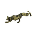 Professional Design Antique Copper Tube CA1001 Handmade Pure Copper Leopard Leopard Pure Copper Tea Pet Office Desk Decoration