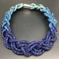Vintage Multilayer Braided Twisting Choker Statement Clavicle Chain Fashion Crystal Necklace for Women