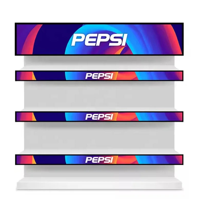 47.1 Inch 4K 3840*160 Supermarket Shelf Edge Wall Mount LCD Stretched Display with Free Software Cloud Server