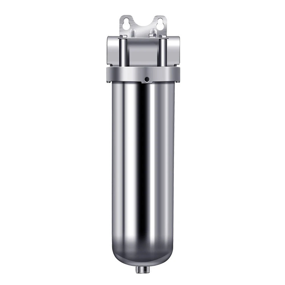 YenvQee Household Whole House 8000L/H 10inch 304 Stainless Steel Metal Mesh Pre Filter Housing Water Purifier System 5 Micron