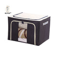 KUYUE Storage Bins With Lids Oxford Cloth Steel Frame Storage Box Quilt Folding Wardrobe Fabric Extra Large Storage Bag