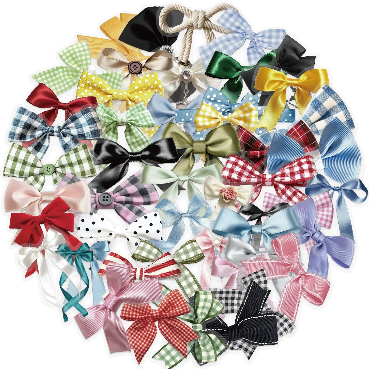 50PCS Waterproof Transparent Bows Colorful Ribbons Bowknot Sticker