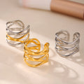 Wholesale Bulk 18K Gold Plated Hollow Out Stainless Steel Women Open Rings Engagement Rings for Women Men Jewelry