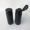 Wholesale Empty 150ml Black Plastic Baby Talcum Powder Bottle 150grams Loose Powder Bottle Container with Flip Top Cap