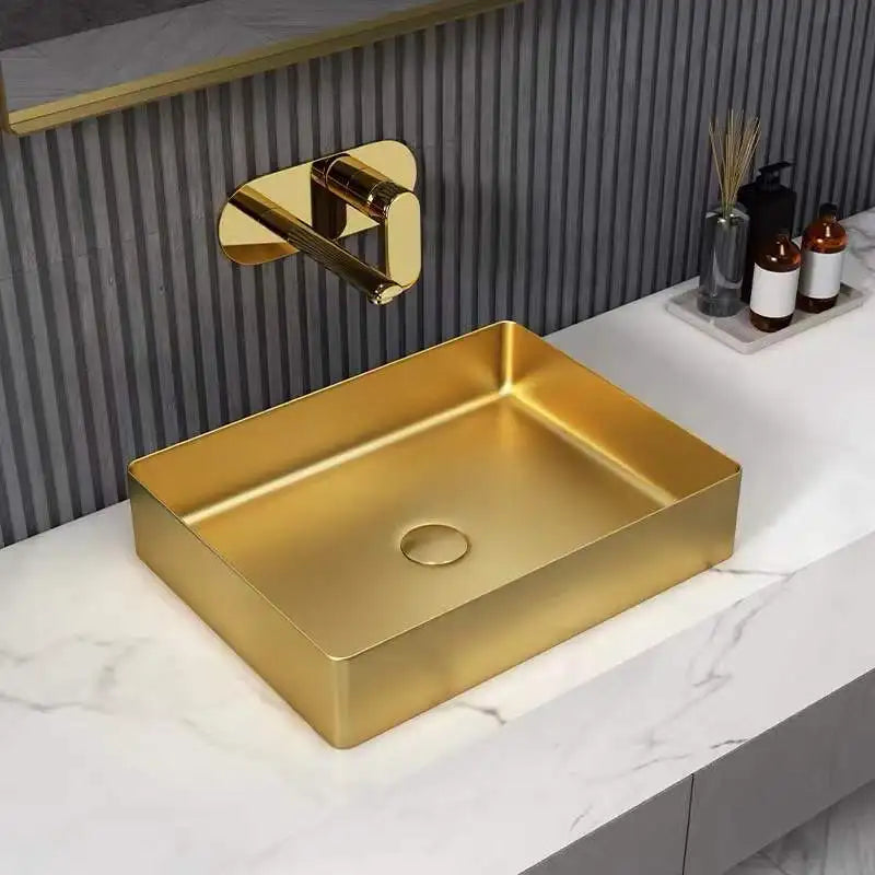 Luxury Style Golden Cabinet 304 Stainless Steel Sink Countertop Basin