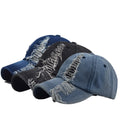 Custom Embroidery Logo Vintage Washed Denim Unstructured Baseball Cap Plain Jeans Distressed Dad Hat