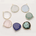 Natural Stone Gemstone Charms Pendant 18K Gold Plated for Women Jewelry Making Wholesale Bulk