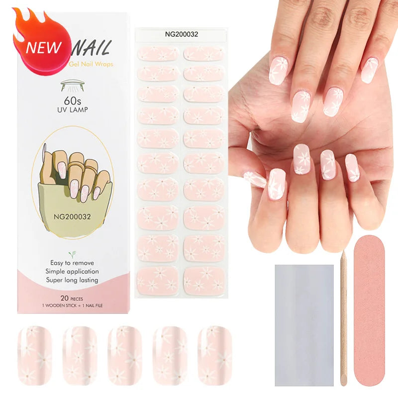 2026 OEM Designed Temporary Tattoos Kids Decals Gel Nail Polish Art Stickers Nail Sticker