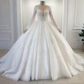 S0226G Drop Shipping 2025 New Hot -selling Bride Married Lace Long -sleeved Bride Wedding Dress