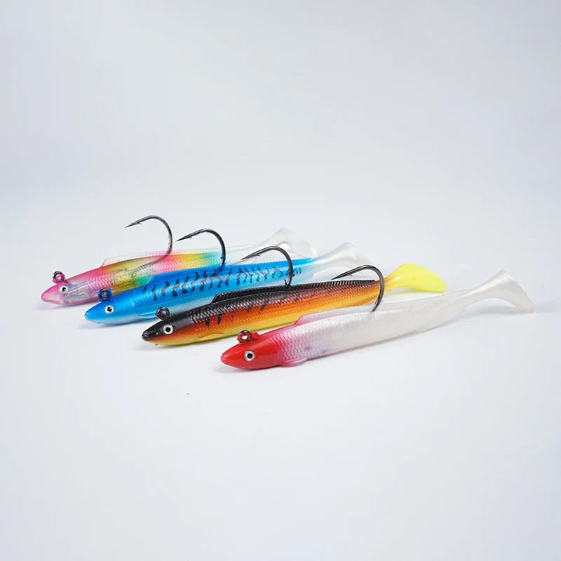 Selco Soft Shad Jig Lure with Built in Lead Sinking Weighted Bait for Sea Fishing and Pike Fishing