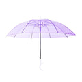 Custom Automatic Solid Color Umbrella with Reinforced Windproof Long Handle Transparent Design for Promotional/Gift Use