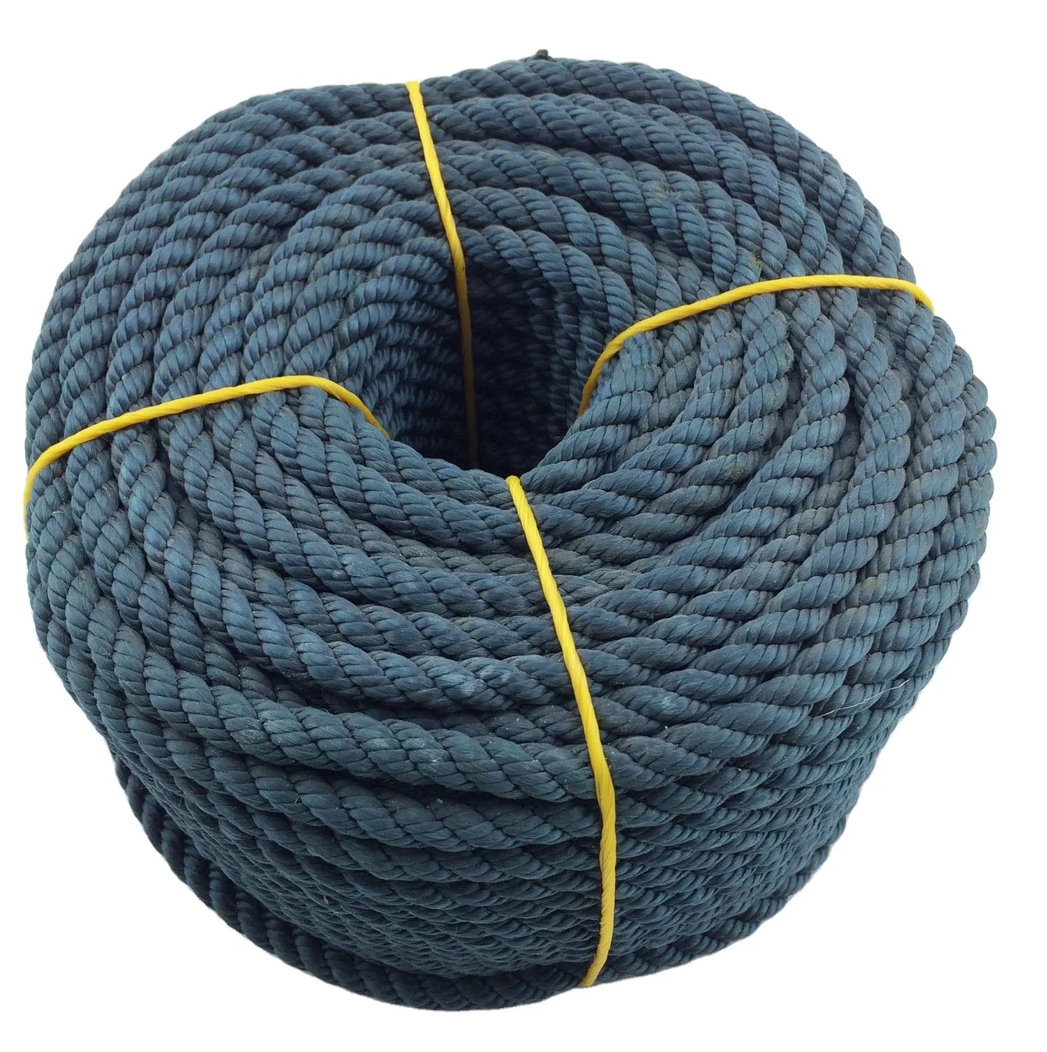 Premium Blue 3-Strand Twisted Polyester Dock Line Hawser Rope for Ship Mooring or Towing Premium Packing Rope