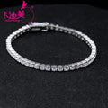 Cadermay 925 Sterling Silver 3mm 4mm 5mm DEF Moissanite Tennis Bracelet White Gold Plated Iced Single Row Gift