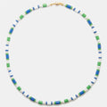 Waterproof Custom 18k Gold Necklace Green and Yellow Color Bead Necklace