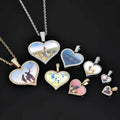 Custom Iced Heart Photo Frame Pendant Gold Plated Hip Hop Love Memory Picture Necklace Zircon Chains Brass Party