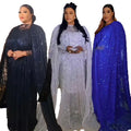 New Dresses African Two Pieces African Bubu Dress Sequin Elegant African Dresses