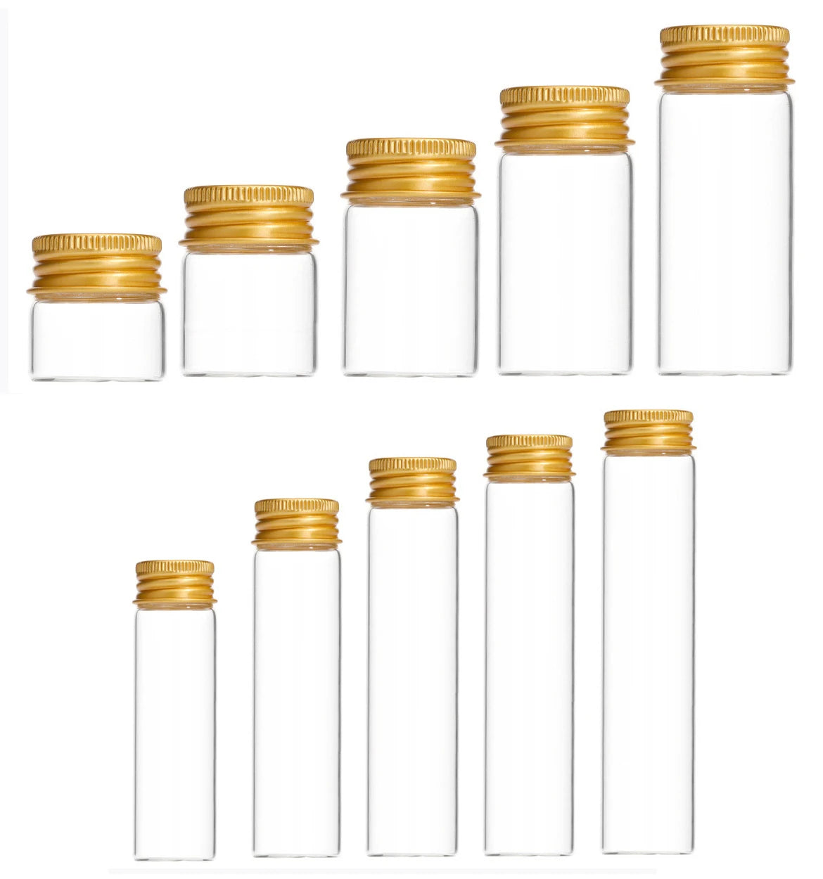 High Borosilicate Vial Tube Glass Bottle 22mm 30mm 47mm for Vanilla Cosmetic Essential Oil with CR Cap Wooden Plug
