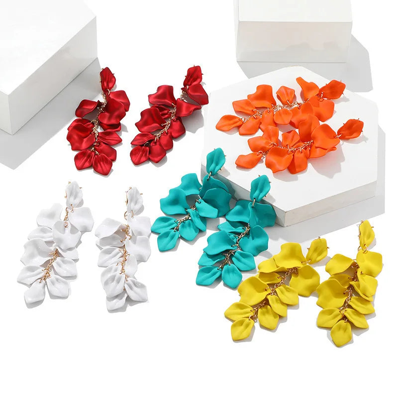 Lateefah Flower Colorful Statement Earrings Women Fashion Jewelry Earrings for Bridesmaids and Bridesmaids