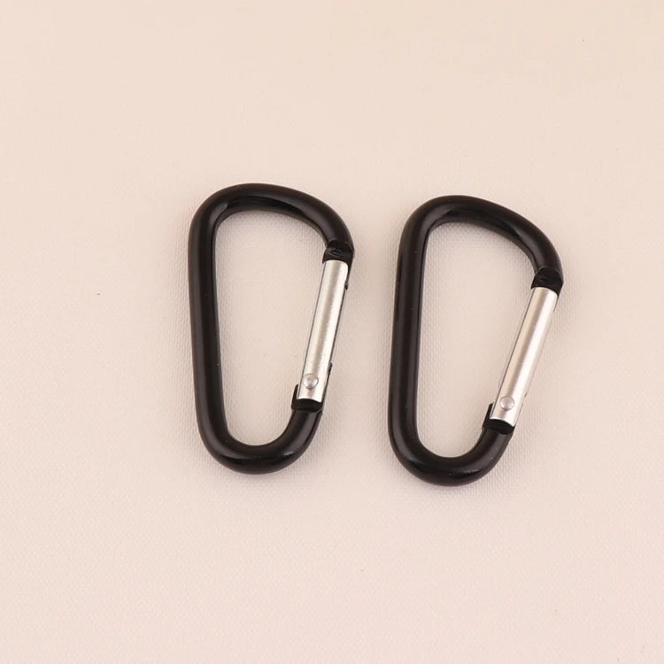 47mm Black Aluminum Metal d Shape Carabiner Hook for Gifts Strap