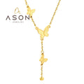 Fashion Jewelry Tassel Butterfly Necklace 18K Gold Plated Stainless Steel Wholesale Trendy Bead Pendant Necklaces for Women