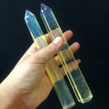 20cm Healing Yellow Crystal Points Wand Carved Reiki Chakra Stone Figurine Meditation Therapy 6 Faceted Prism Wand