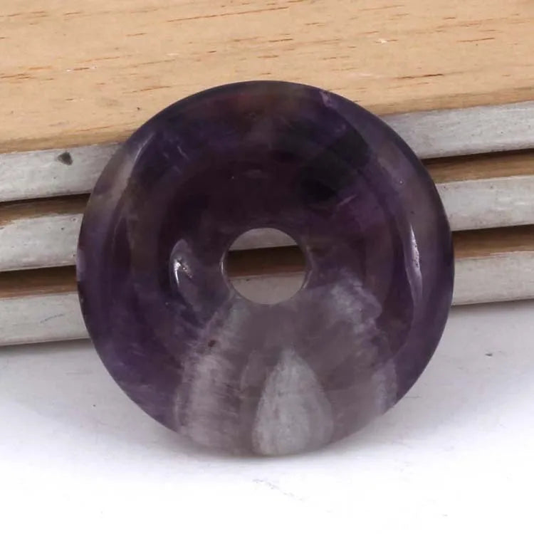 2026 Amethyst Donut Rainbow Round Donuts Natural Gemstones Stones Donuts Pendants Crystal Healing Folk Crafts