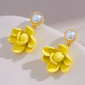 Big Sale Spring Summer Flower Earrings Accessories No Ear Hole Earrings Unique Multicolor Gardenia Earrings Gifts for Women