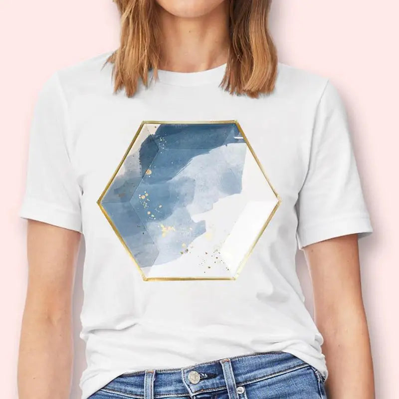 Wholesale Women Cartoon Short Sleeve Western Clothing Cheap Election Campaign Promotional Plussize Graphic Casual Soft Tee Shirt