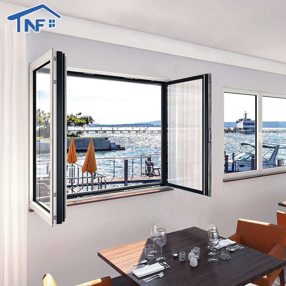 Professional Design Modern Customizable Double Glazed Aluminum Alloy Swing Casement Windows with Stainless Steel Screen
