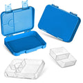 Children's Leak-Proof Take-Away Picnic 4 & 6 Compartment Bento Food Grade Kids Lunch Box with Divisions for Picnics & School
